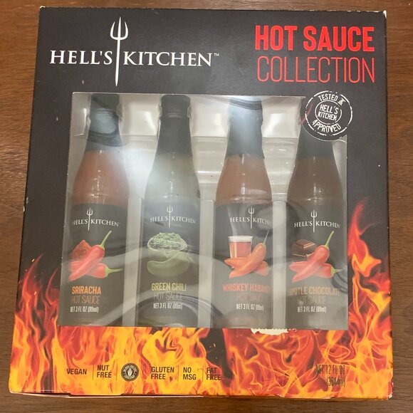 Hell's Kitchen Hot Sauce Collection Set Of 4 New In Box Gordon Ramsay Cooking - Picture 1 of 4